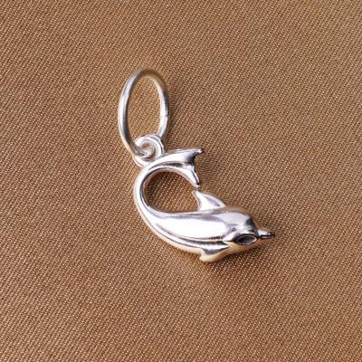 Preview: Delfin, versilbert mit 999er Feinsilber, Amulett S